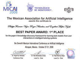 Best paper award MICAI 2008