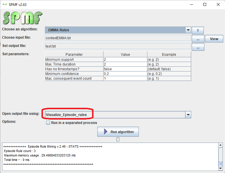 visualize episode rules selection