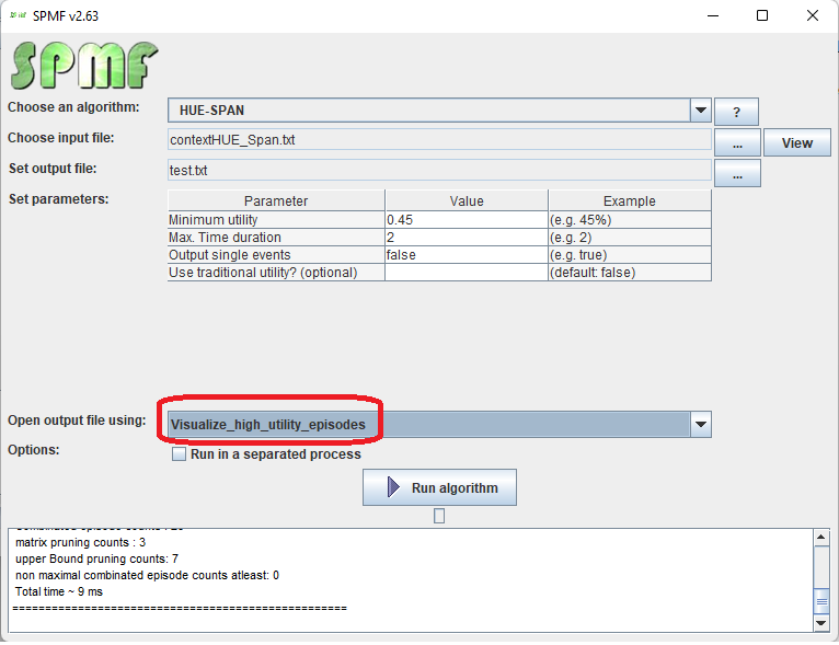 visualize high utility episodes selection