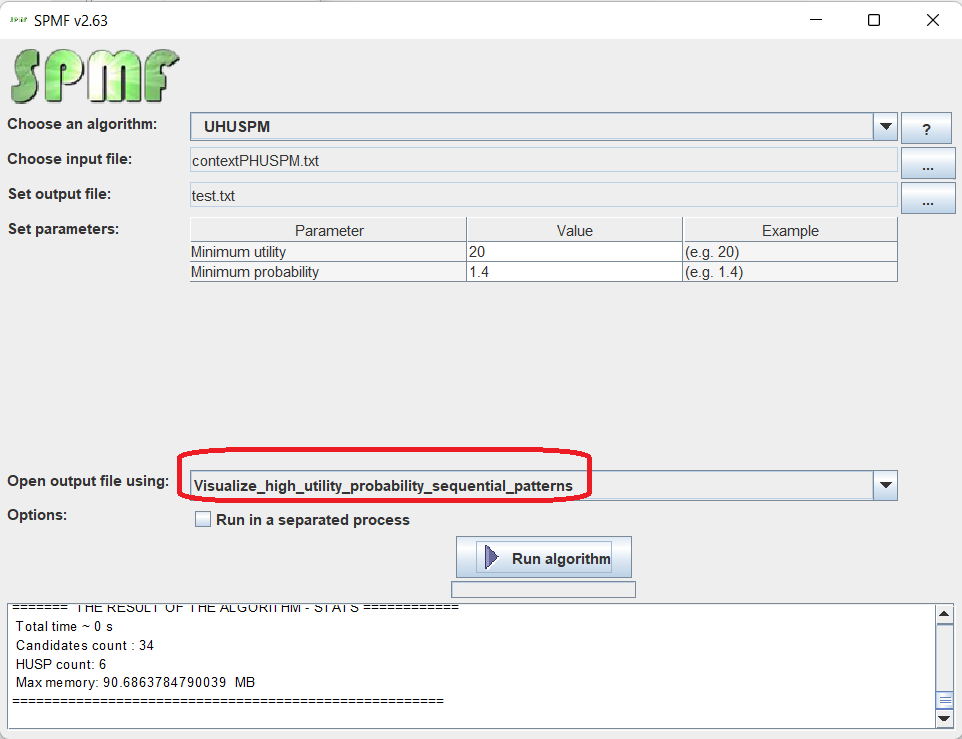 visualize sequential patterns selection