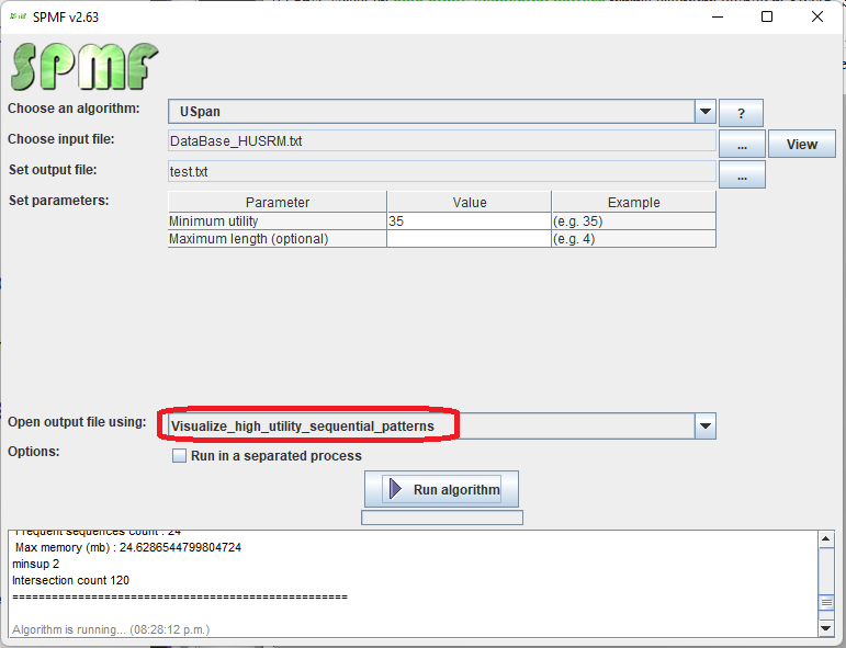 visualize sequential patterns selection