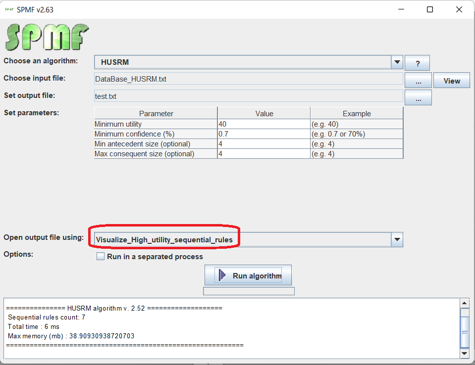 visualize sequential rules selection
