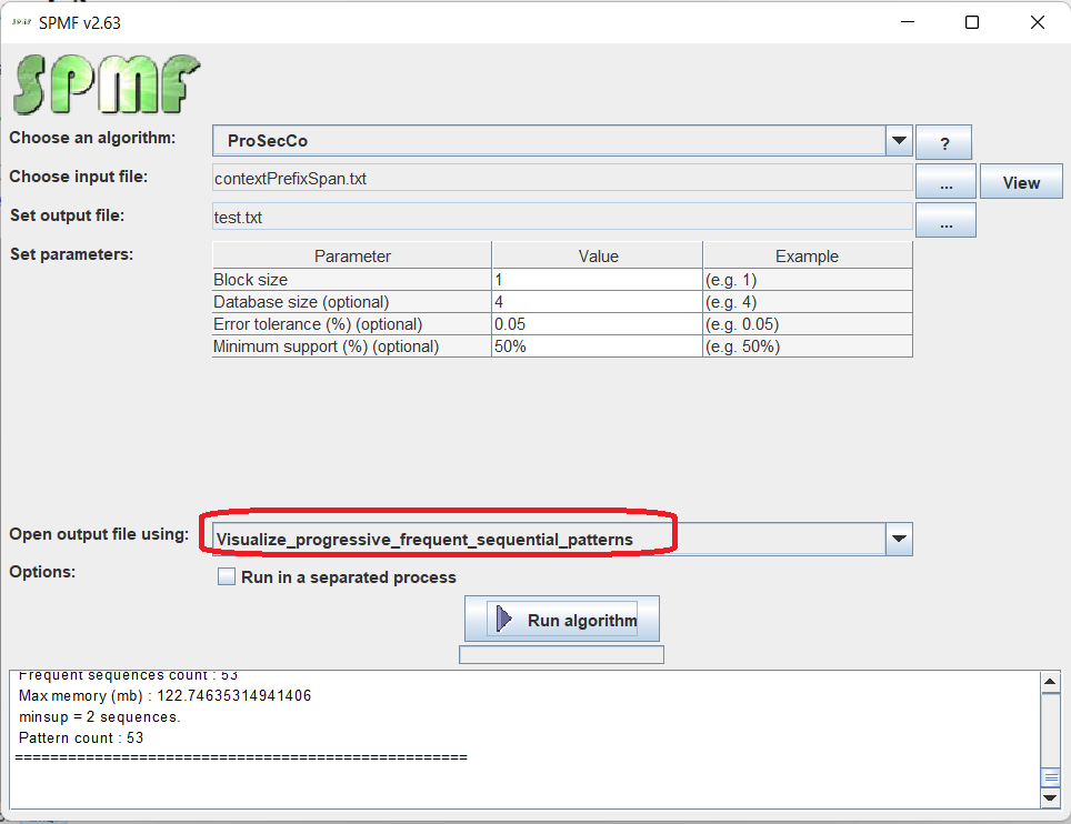visualize progressive frequent sequential patterns selection