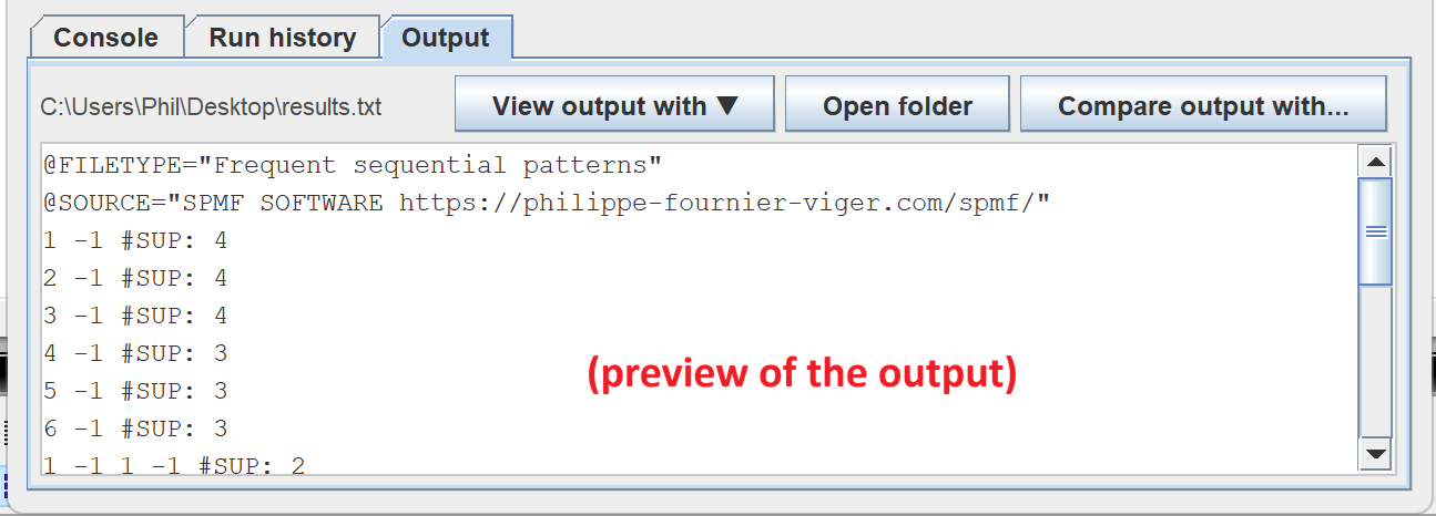 preview of the output