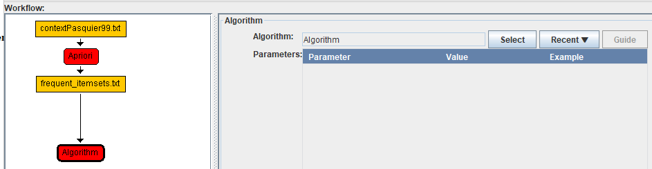 adding a second algorithm in the workflow editor